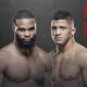 UFC fighters Tyron Woodley and Gilbert Burns.
