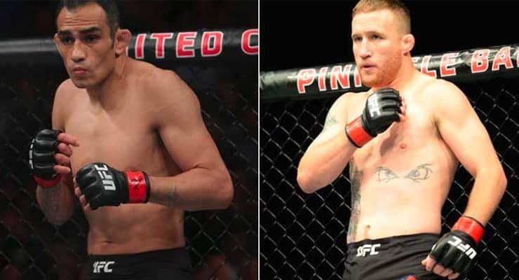 Tony Ferguson and Justin Gaethje In Fighting Poses