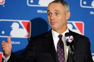 MLB Commissioner Manfred at a press conference