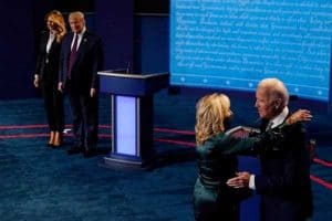 Trump and Biden on the debate stage