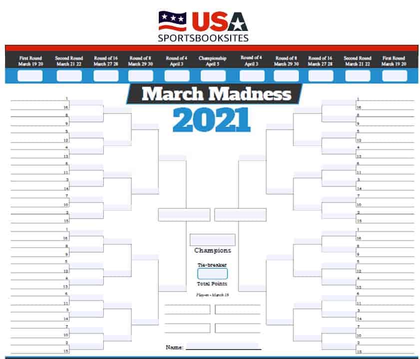 march madness bracket- USASBS 2021 March Madness Bracket