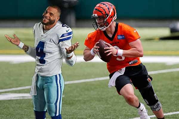 NFL betting on Joe Burrow odds for Dak Prescott