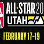 A promo for the 2023 NBA All Star Weekend in Salt Lake City Utah on February 17-19