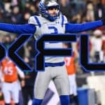 St Louis Battlehawks kicker celebrating