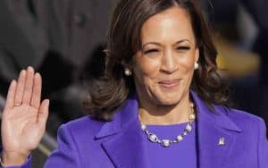 Kamala Harris being sworn in as President